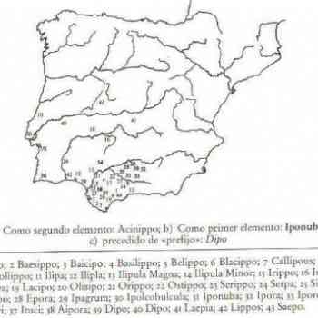 Click para ampliar. Pulsa en el nombre para ver la ficha. Topónimos serie ipo, Hispania prerromana